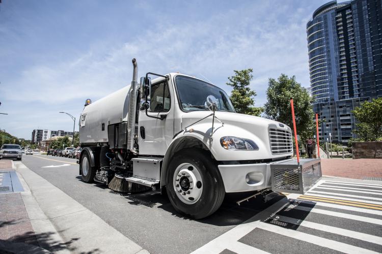 R65m Regenerative Street Sweeper in the city 