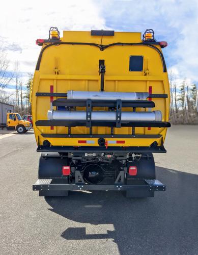 V80t vacuum street sweeper rear view Bucher Municipal North America